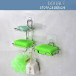 Qocolhg Soap Dish Holder for Shower Suction Cup Wall Mounted Self Draining NO-Drilling Removable Bar Soap Sponge Holder for Bathroom Bathtub Kitchen Sink Waterproof Strong...