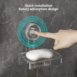 Qocolhg Soap Dish Holder for Shower Suction Cup Wall Mounted Self Draining NO-Drilling Removable Bar Soap Sponge Holder for Bathroom Bathtub Kitchen Sink Waterproof Strong...
