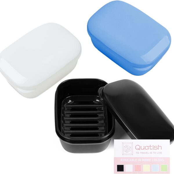 Quatish PP and PE Plastic Travel Case Soap Dish and Holder