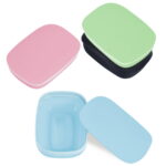 Quatish Soap Bar Holder 4 Pack, Travel Soap Container with Lid, Portable Soap Holder, Period Kit Leakproof Soap Box with Perforations, Soap Dishes for Traveling, Camping, Gym