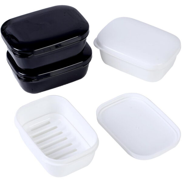 Quatish Soap Holder 4 Pack, Travel Soap Container with Lid, Portable Bar Soap Case, Period Kit Leakproof Soap Box with Perforations, Soap Dishes for Traveling, Camping, Gym...