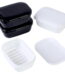 Quatish Soap Holder 4 Pack, Travel Soap Container with Lid, Portable Bar Soap Case, Period Kit Leakproof Soap Box with Perforations, Soap Dishes for Traveling, Camping, Gym...