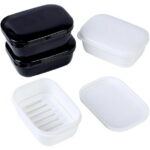 Quatish Soap Holder 4 Pack, Travel Soap Container with Lid, Portable Bar Soap Case, Period Kit Leakproof Soap Box with Perforations, Soap Dishes for Traveling, Camping, Gym...
