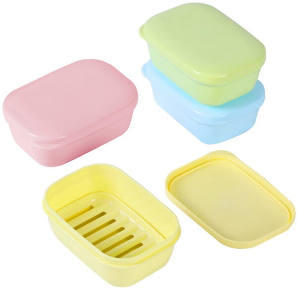 Quatish Soap Holder 4 Pack, Travel Soap Container with Lid, Portable Bar Soap Case, Period Kit Leakproof Soap Box with Perforations, Soap Dishes for Traveling, Camping, Gym...