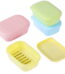 Quatish Soap Holder 4 Pack, Travel Soap Container with Lid, Portable Bar Soap Case, Period Kit Leakproof Soap Box with Perforations, Soap Dishes for Traveling, Camping, Gym...