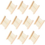 Raindrops 10Pcs Soap Dish with Draining Tray for Kitchen Use in Beige Color and Rectangular Shape
