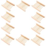 Raindrops 10Pcs Soap Dish with Draining Tray for Kitchen Use in Beige Color and Rectangular Shape
