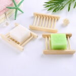 Raindrops 10Pcs Soap Dish with Draining Tray for Kitchen Use in Beige Color and Rectangular Shape