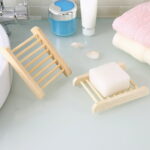 Raindrops 10Pcs Soap Dish with Draining Tray for Kitchen Use in Beige Color and Rectangular Shape