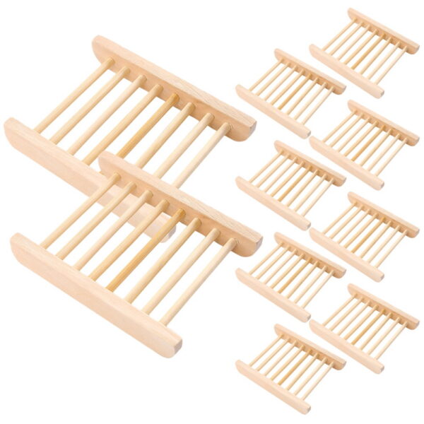 Raindrops 10Pcs Soap Dish with Draining Tray for Kitchen Use in Beige Color and Rectangular Shape