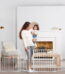 Regalo Super Wide Baby Gate, Features Play Yard Option, White, 144", Age Group 6-24 Months