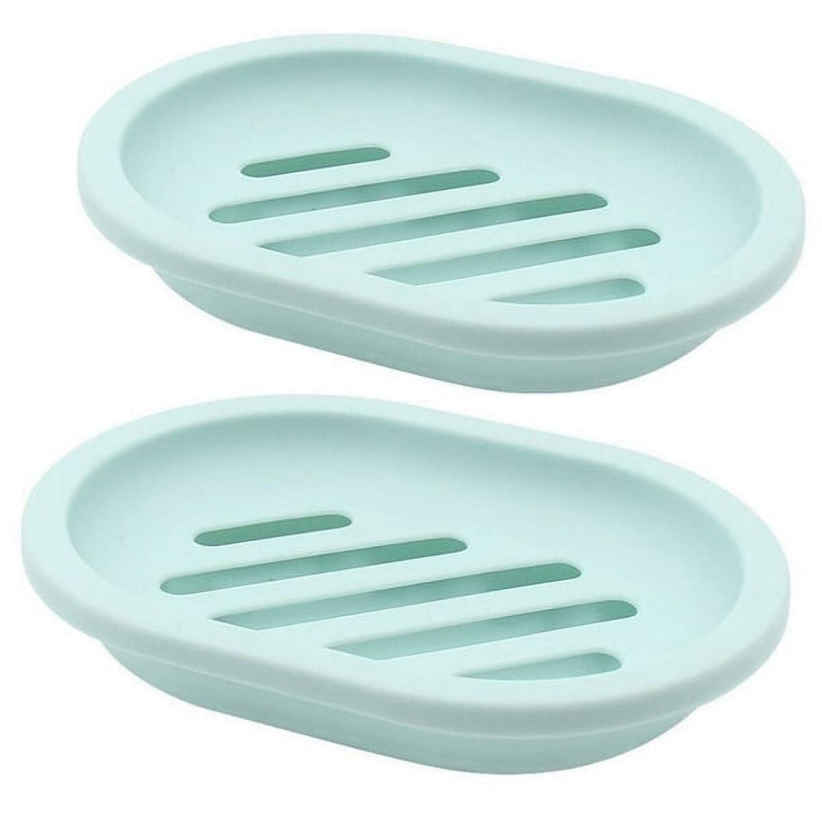 Rirool 2-Pack Soap Dish with Drain, Soap Holder, Soap Saver, Easy Cleaning, Dry, Stop Mushy Soap (Green)