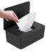 Rirool Tissue Storage Box - Portable Reusable Diaper Wipes Dispenser - Baby Case Wipe Holder - Keeps Fresh - Easy Open/Close Container Lid - Black