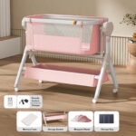Rocking Bassinet, Electric Cribs, Bedside Sleeper for Baby, Newborn Co-Sleeper,Unisex Baby Sleeping Bed