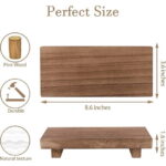RUseeN Wood Risers for Decor Display, Bathroom Counter Sink Decor, Dish Soap Tray Wood Tray for Kitchen Counter, Small Wooden Soap Stand, Wood Soap Pedestal, Soap Dispenser...