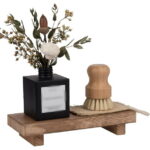 RUseeN Wood Risers for Decor Display, Bathroom Counter Sink Decor, Dish Soap Tray Wood Tray for Kitchen Counter, Small Wooden Soap Stand, Wood Soap Pedestal, Soap Dispenser...