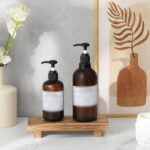 RUseeN Wood Risers for Decor Display, Bathroom Counter Sink Decor, Dish Soap Tray Wood Tray for Kitchen Counter, Small Wooden Soap Stand, Wood Soap Pedestal, Soap Dispenser...