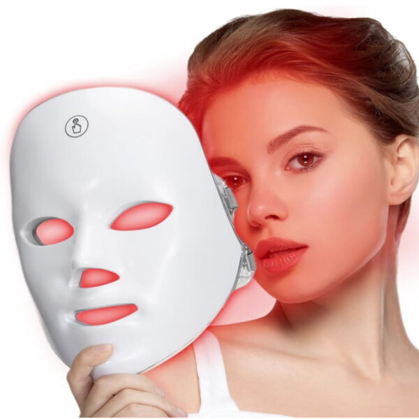 RUTAWZ Led Face Mask - 7 Color Light Therapy for Anti-Aging, Acne & Wrinkles, Gift for Women