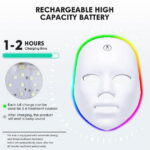RUTAWZ Led Face Mask - 7 Color Light Therapy for Anti-Aging, Acne & Wrinkles, Gift for Women