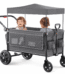 SACVON All-Terrain Stroller Wagon for Toddlers with Canopy, Parent Organizer, Adjustable Handlebar, 2 Cup Holders