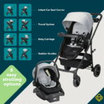 Safety 1st Grow and Go Sprint Modular Travel System Stroller with Rear-Facing Infant Car Seat, Whisper Grey, Toddler, Unisex