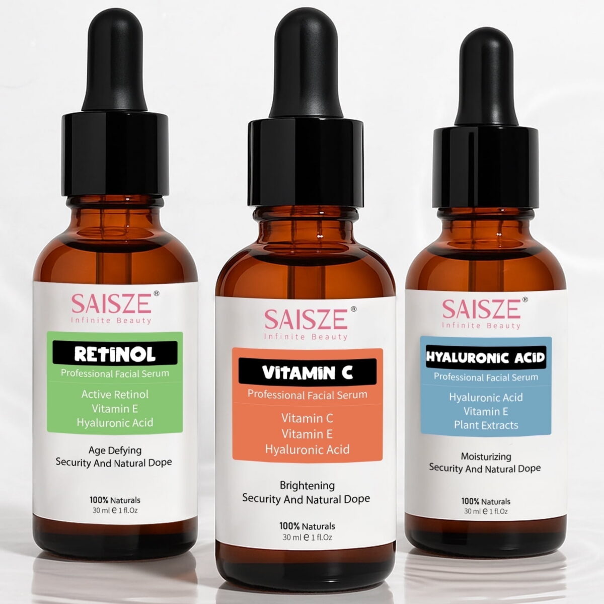 SAISZE Vitamin C Serum Kit, Anti-Aging Face Moisturizer, Retinol & Vitamin C & Hyaluronic Acid Face Serum Set for Firming, Hydrating for Face Day & Night Skin Care, Gifts for Women