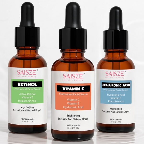 SAISZE Vitamin C Serum Kit, Anti-Aging Face Moisturizer, Retinol & Vitamin C & Hyaluronic Acid Face Serum Set for Firming, Hydrating for Face Day & Night Skin Care, Gifts for Women