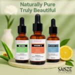 SAISZE Vitamin C Serum Kit, Anti-Aging Face Moisturizer, Retinol & Vitamin C & Hyaluronic Acid Face Serum Set for Firming, Hydrating for Face Day & Night Skin Care, Gifts for Women