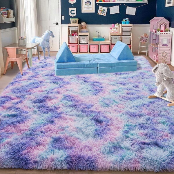 Sanmadrola Area Rug for Bedroom,4'X5.2',Fluffy Shag Rug for Living Room,Furry Carpet for Kids Room,Shaggy Throw Rug for Nursery Room,Fuzzy Plush Rug Carpet,Rectangle,Cute Room...