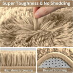 Sanmadrola Area Rug for Bedroom,4'X5.2',Fluffy Shag Rug for Living Room,Furry Carpet for Kids Room,Shaggy Throw Rug for Nursery Room,Fuzzy Plush Rug,Khaki Carpet,Rectangle,Cute...