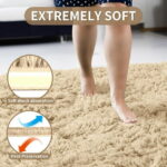 Sanmadrola Area Rug for Bedroom,4'X5.2',Fluffy Shag Rug for Living Room,Furry Carpet for Kids Room,Shaggy Throw Rug for Nursery Room,Fuzzy Plush Rug,Khaki Carpet,Rectangle,Cute...