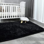 Sanmadrola Area Rug for Bedroom,4'X5.2',Fluffy Shag Rug for Living Room,Furry Carpet for Kids Room,Shaggy Throw Rug for Nursery Room,Fuzzy Plush Rug,Black Carpet,Rectangle,Cute...