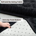 Sanmadrola Area Rug for Bedroom,4'X5.2',Fluffy Shag Rug for Living Room,Furry Carpet for Kids Room,Shaggy Throw Rug for Nursery Room,Fuzzy Plush Rug,Black Carpet,Rectangle,Cute...