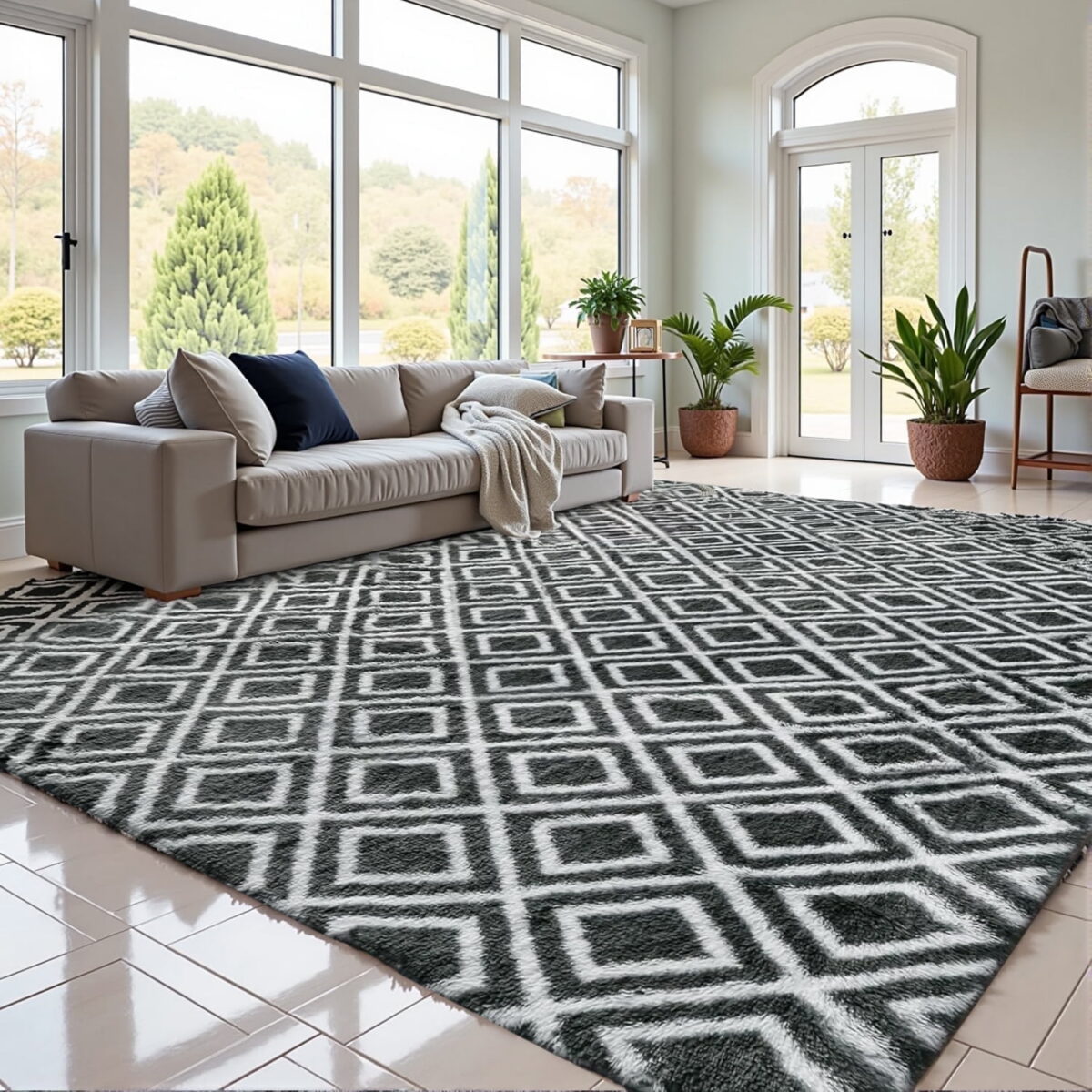 Sanmadrola Area Rug for Bedroom,4'X5.3',Fluffy Shag Rug for Living Room,Furry Carpet for Kids Room,Shaggy Throw Rug for Nursery Room,Fuzzy Plush Rug Carpet,Rectangle,Cute Room...