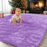 Sanmadrola Area Rug for Bedroom,6.5'X7.5',Fluffy Shag Rug for Living Room,Furry Carpet for Kids Room,Shaggy Throw Rug for Nursery Room,Fuzzy Plush Rug Purple...