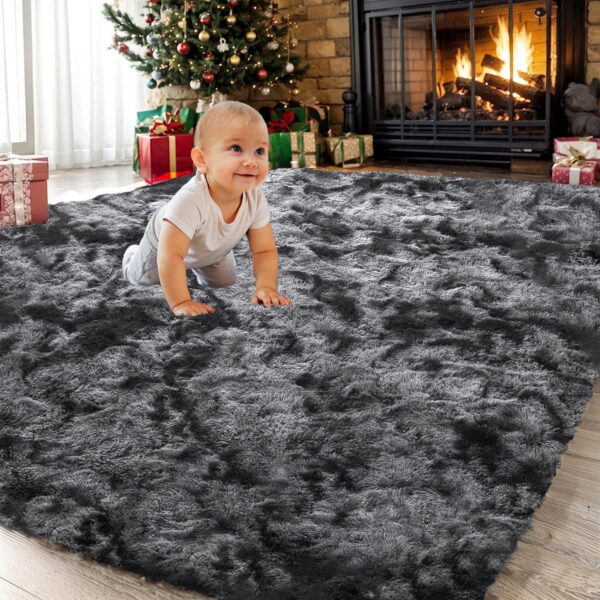 Sanmadrola Area Rug for Bedroom,6.5'X7.5',Fluffy Shag Rug for Living Room,Furry Carpet for Kids Room,Shaggy Throw Rug for Nursery Room,Fuzzy Plush Rug,Coffee...