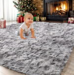 Sanmadrola Area Rug for Bedroom,6.5'X7.5',Fluffy Shag Rug for Living Room,Furry Carpet for Kids Room,Shaggy Throw Rug for Nursery Room,Fuzzy Plush Rug,Gray Carpet,Rectangle,Cute...