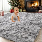 Sanmadrola Area Rug for Bedroom,6.5'X7.5',Fluffy Shag Rug for Living Room,Furry Carpet for Kids Room,Shaggy Throw Rug for Nursery Room,Fuzzy Plush Rug,Gray Carpet,Rectangle,Cute...