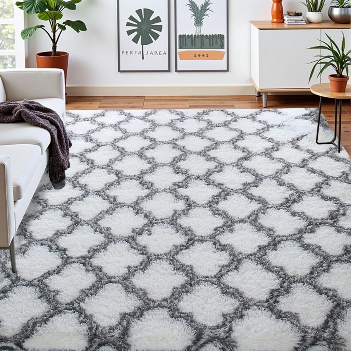 Sanmadrola Area Rug for Bedroom,6.5'X8.2',Fluffy Shag Rug for Living Room,Furry Carpet for Kids Room,Shaggy Throw Rug for Nursery Room,Fuzzy Plush Rug Carpet,Rectangle,Cute Room...