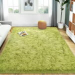 Sanmadrola Area Rug for Bedroom,8'x10',Fluffy Shag Rug for Living Room,Furry Carpet for Kids Room,Shaggy Throw Rug for Nursery Room,Fuzzy Plush Rug Green Carpet,Rectangle,Cute...