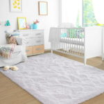 Sanmadrola Area Rugs for Bedroom, Fluffy Black Shaggy Soft Area Rug, Non-Slip Indoor Floor Carpet for Living Room, Kids Baby Boys Teen Dorm Home Decor Aesthetic, Nursery, 5.2x6....