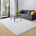 Sanmadrola Area Rugs for Bedroom, Fluffy Black Shaggy Soft Area Rug, Non-Slip Indoor Floor Carpet for Living Room, Kids Baby Boys Teen Dorm Home Decor Aesthetic, Nursery, 5.2x6....