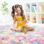 Sanmadrola Area Rugs for Bedroom, Fluffy Black Shaggy Soft Area Rug, Non-Slip Indoor Floor Carpet for Living Room, Kids Baby Boys Teen Dorm Home Decor Aesthetic, Nursery,...
