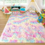 Sanmadrola Area Rugs for Bedroom, Fluffy Black Shaggy Soft Area Rug, Non-Slip Indoor Floor Carpet for Living Room, Kids Baby Boys Teen Dorm Home Decor Aesthetic, Nursery,...