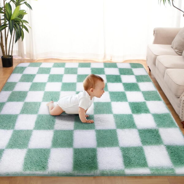 Sanmadrola Area Rugs for Bedroom, Fluffy Shaggy Soft Area Rug, Non-Slip Indoor Floor Carpet for Living Room, Kids Baby Boys Teen Dorm Home Decor Aesthetic, Nursery, 5.2x6.6 Feet