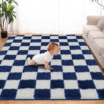 SANMADROLA Area Rugs for Bedroom, Fluffy Shaggy Soft Area Rug, Non-Slip Indoor Floor Carpet for Living Room, Kids Baby Boys Teen Dorm Home Decor Aesthetic, Nursery 6.5'x7.5'