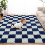 SANMADROLA Area Rugs for Bedroom, Fluffy Shaggy Soft Area Rug, Non-Slip Indoor Floor Carpet for Living Room, Kids Baby Boys Teen Dorm Home Decor Aesthetic, Nursery 6.5'x7.5'