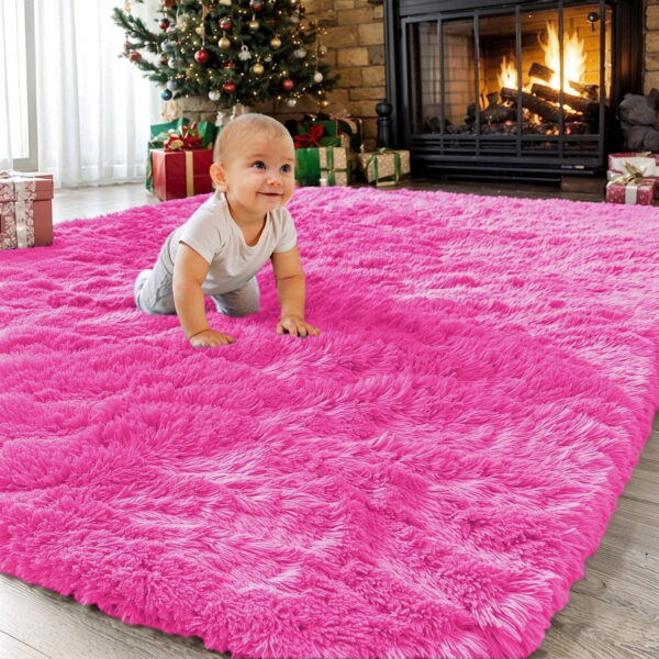 Sanmadrola Area Rugs for Bedroom, Fluffy Tie-Dye Gray Shaggy Soft Area Rug, Non-Slip Indoor Floor Carpet for Living Room, Kids Baby Boys Teen Dorm Home Decor Aesthetic, Nursery,...
