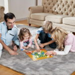 Sanmadrola Gray Area Rug for Bedroom,4'X5.2',Fluffy Shag Rug for Living Room,Furry Carpet Kids Room,Shaggy Throw Rug for Nursery Room,Fuzzy Plush Rug,Grey Carpet,Rectangle,Cute...