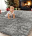 Sanmadrola Gray Area Rug for Bedroom,4'X5.2',Fluffy Shag Rug for Living Room,Furry Carpet Kids Room,Shaggy Throw Rug for Nursery Room,Fuzzy Plush Rug,Grey Carpet,Rectangle,Cute...